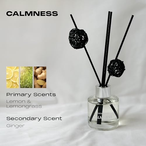 Reed Diffuser Set of 3 | Aromatherapy Fragrance Oil | 12 Sticks and 6 Rattan Balls, 3 x 50ML | Home, Office, Bathroom, Bedroom Essentials (Eucalyptus, Jasmine, Lemongrass, Sky Blue)