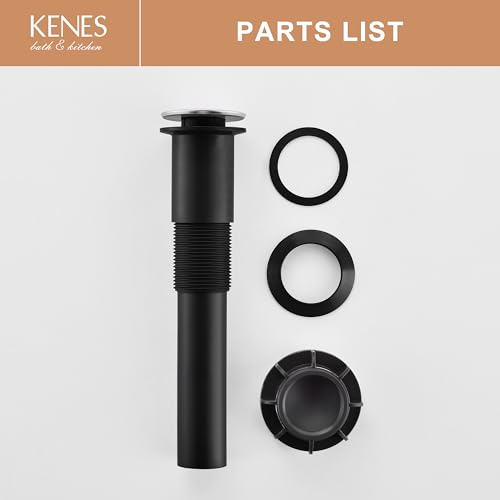 KENES Bathroom Vessel Sink Pop Up Drain Assembly Without Overflow, Chrome Bathroom Vanity Sink Drain Stopper, Anti-Clogging Drain Strainer, KE-P300A-5 - color: Chrome, size: Big Pop up Cap (Without Overflow)