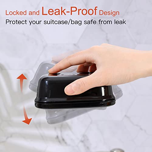 Quatish 2 Pack Travel Soap Container, Portable Soap Holder with Lid, Bar Soap Holder, Soap Case for Camping Gym Travel, Soap Box for Bathroom, Black - color: Black