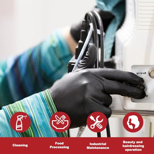 Disposable Gloves Small, Nitrile and Vinyl Blend Latex Free Gloves, 4 Mil,1000 Pc. Food Grade Glove for Cleaning, Food Prep, Hair Dye, Tattoo, Black - color: Black, size: Small-1000pc
