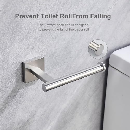 Brushed Nickel Toilet Paper Holder Wall Mount, SUS304 Stainless Steel Bathroom Tissue Roll Holder, Heavy Duty No-Wobble Square Design, Corrosion Resistant, Hardware Included - color: Brushed Nickel
