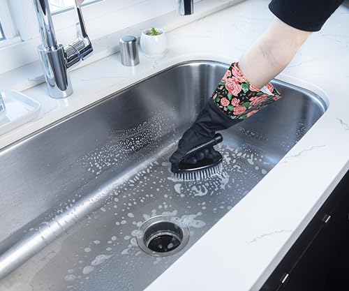 Glam Gloves, Latex Cleaning Gloves, Extra Long Gloves with Vinyl Cuff, Includes 2 Pairs of Gloves