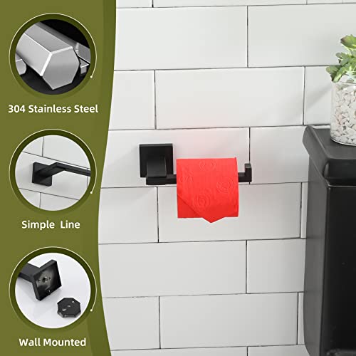 KOKOSIRI Black Toilet Paper Holder for Bathroom Tissue Paper Dispenser Stainless Steel Toilet Roll Holder Hold Mega Rolls Wall Mounted, B2006BK - color: Matte Black