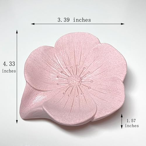 Soap Dish Soap Holder Self-Draining Soap Dish, Resin Bar Soap Holder, Plum Blossom Shape Soap Tray Soap Saver for Bathroom,Kitchen,Sink,Bathtub,Easy Cleaning and Keep Dry - color: Plum Blossom