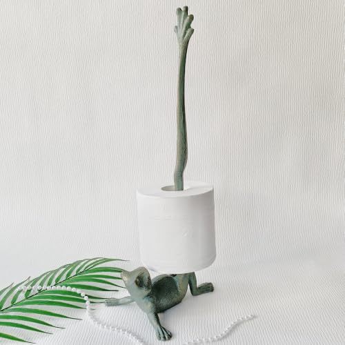 Frog-Shaped Paper Towel Holder, Free-Standing Toilet Paper Holder, Decorative Dachshund Statue for Home Decoration - color: Frog(green)