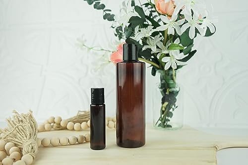 Plastic Amber Bottles (Pack of 12) - 2oz Amber Plastic Bottle with Screw Caps; Used as Reusable Shampoo, Lotion, Travel, Body Wash Container - size: 2 oz 12 pack