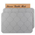 Stone Bath Mat Diatomaceous Earth Shower Mat Non-Slip Super Absorbent Quick Drying Diatomite Stone Mats for Bathroom Floor Kitchen, 2 Pack (Light Grey, 24x15) - color: Light Grey Wave