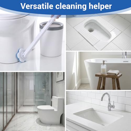 Disposable Toilet Brush Cleaning System with 50pcs Refills Pads Replacement Heads Wall Mounted Toilet Wand Kit Bathroom Maintenance Set