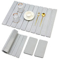 Large Stone Dish Drying Mat for Kitchen Sink Countertop Dish Drainer Diatomaceous Earth Mat Collapsible Dishes Rack Drying Tray Water Absorbent Quick Draining Pads Fast Foldable Bathroom Drying Mats - color: Light Gray