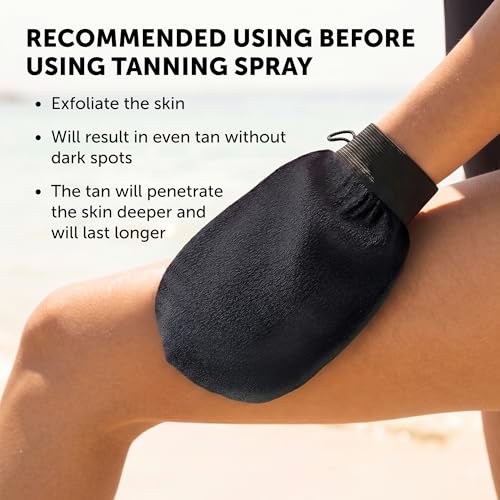 Valitic Exfoliating Glove Body Scrubber - Exfoliating Mitt Dead Skin Remover, Shower Face and Body Exfoliator - Korean Style Skin Scrubber Washcloth - Spray and Self Tan Remover, 1 Black - color: Night Black