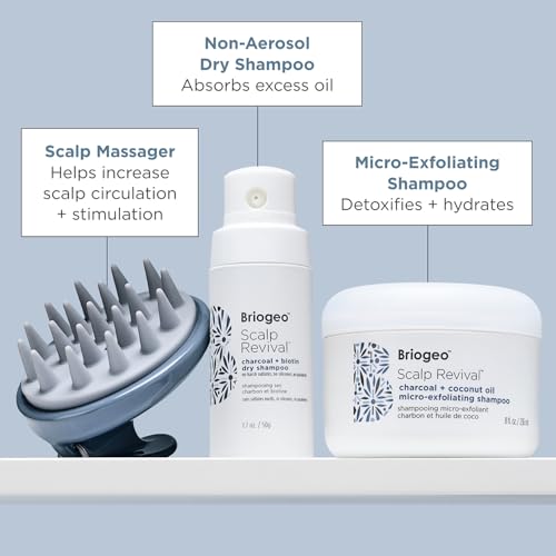 Briogeo Scalp Revival Scalp Care Essentials Set | Detox & Hydrate Your Scalp with Charcoal- + Tea Tree-Infused Treatments | Vegan & Cruelty Free