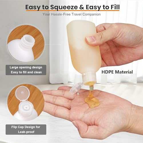 Cosywell Travel Bottles for Toiletries 9PCS Shampoo Bottles TSA Approved Toiletry Bottle Leakproof Plastic Cream Jars Refillable Cream Lotion Travel Essential Toiletrie(White) - color: G-Clear