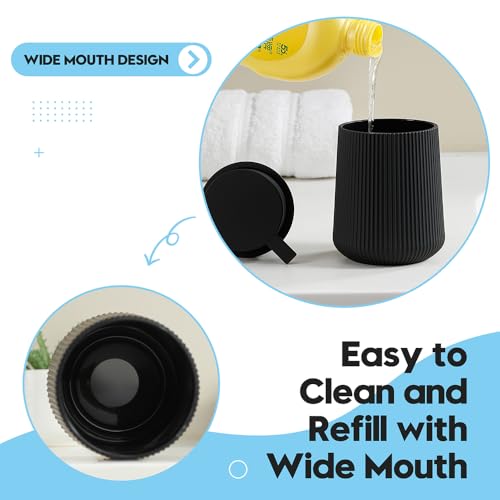 YAUKPH Striped Liquid Hand Soap Dispenser with Leak-Proof Pump for Bathroom and Kitchen Countertop 11oz Black - color: Black, size: Liquid Dispenser