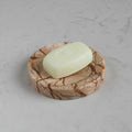 Natural Pink Marble Soap Dish, Round Small Jewelry Dish, Sponge Holder for Bathroom, Kitchen - color: Pink Marble