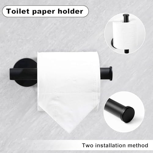 10sets Towel bar Sets, Includes 2Pcs 23.6 inch Towel bar,2Pcs Towel Hook,2Pcs Towel Ring,2Pcs Toilet Paper Holder-Matte Black - color: Matte Black, size: 10pack-23.6inch
