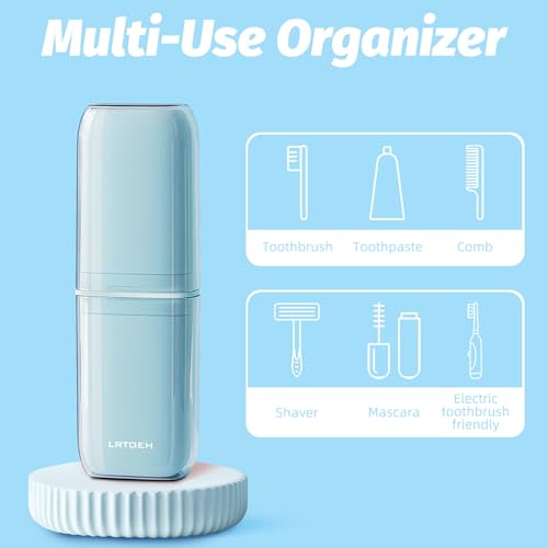 4-in-1 Toothbrush Travel Cup, Portable Toothbrush Container | Multi-functional travel cup, for family camping business trip, separates into 4 cups with cover, lightweight, blue - color: Blue