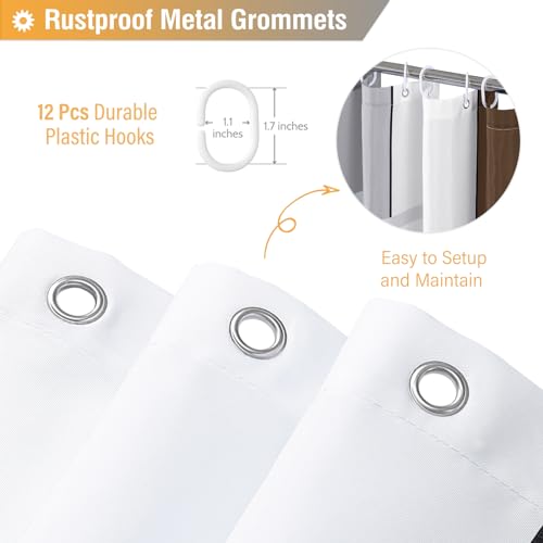 BTTN 78 Inches Long Shower Curtain, Tall Geometric Abstract Fabric Shower Curtain Set with Plastic Hooks, Large Modern Luxury Neutral Cloth Curtains for Bathroom Shower and Bathtubs - 72x78 - Brown - color: Brown, size: 72"W x 78"L (Pack of 1)