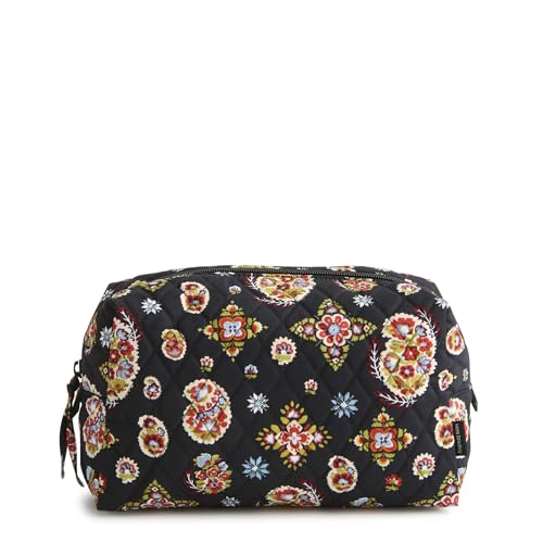 Vera Bradley Premium Cotton Large Cosmetic Makeup Bag - color: North Star Sky