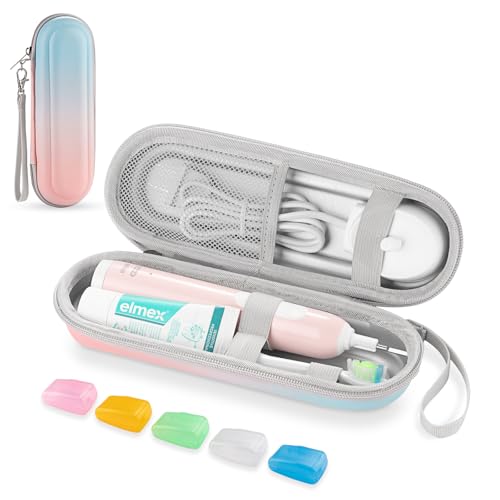 Toothbrush Travel Case for Oral B/Oral-B Pro 1000 1500 5000 7000 & Philips Sonicare 4100 1100 5300 5100 6100/iO Electric Toothbrush, Hard Protective Storage Bag (Gradient case with toothbrush cap) - color: Gradient case with toothbrush cap