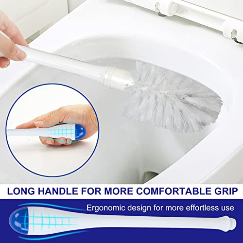 CELOX Toilet Bowl Brush and Holder, Compact Toilet Brush with Breathable Ventilation Stand Base, Bathroom Cleaning Kit, White, 2 Set - color: White