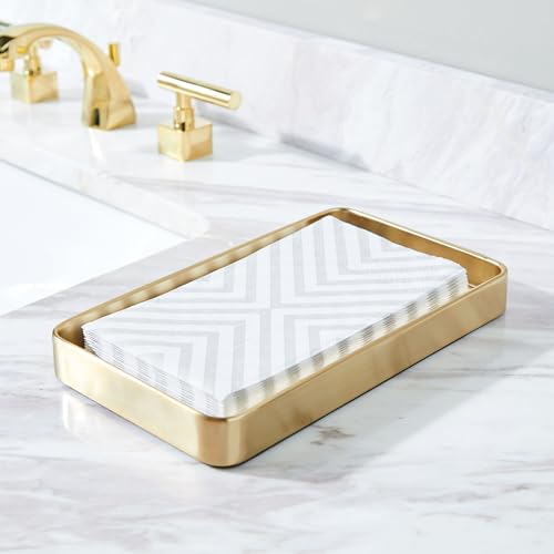 iDesign Steel Vanity Tray for Bathroom Organization and Storage - Soft Brass - color: Soft Brass, style: Pack of 1