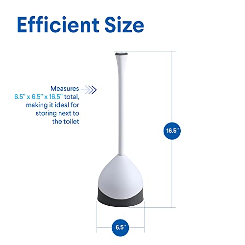 Clorox Toilet Plunger with Hideaway Caddy,– for Bathroom Organization and Storage,Bathroom Accessories,Toilet Unclogger,with Holder,White,(Pack of 12) - size: 12-Pack