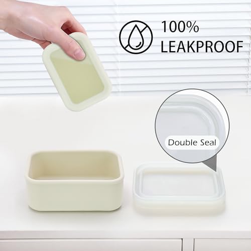 AIDIMMING Leak Proof Silicone Travel Soap Case with Clear Lid & Drain Pad, Compact Bar Soap Container, Portable Soap Holder for Standard Bar Soap & Handmade Soap, Travel Camping Gym (Clear&Offwhite) - color: Clear&offwhite