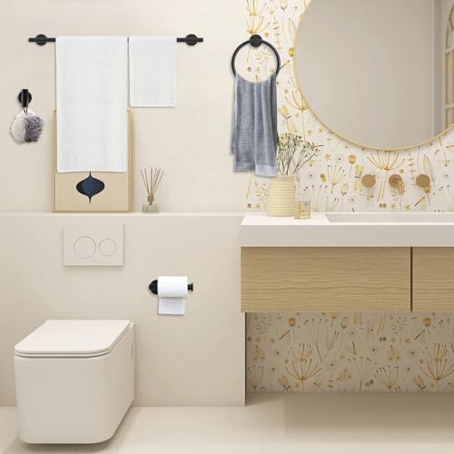 10 Pieces Towel Bar Set Matte Black Bathroom Hardware Set Includes 23.6 Inch Towel Bar,Stainless Steel Towel Holder-Towel Racks Set Wall-Mounted Bathroom Accessory Set - color: 10pcs Matte Black