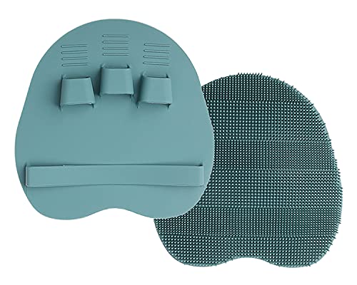 1 Pack Soft Silicone Shower Brush, Body Scrubber Exfoliating Skin Massage | Body Wash Bath Dry Skin Brushing Glove Loofah, Fit for Sensitive and All Kinds of Skin(Eucalyptus Green) - color: Eucalyptus Green