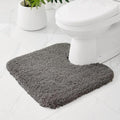 Toilet Rugs U-Shaped Mat 24x22, Contour Bathroom Mat - Ultra Soft & Absorbent Microfiber, Quick-Dry, Machine Washable with High Density Foam Latex Non Slip Backing, Dark Grey - color: Dark Grey, size: 24" X 22"(Toilet Rug)