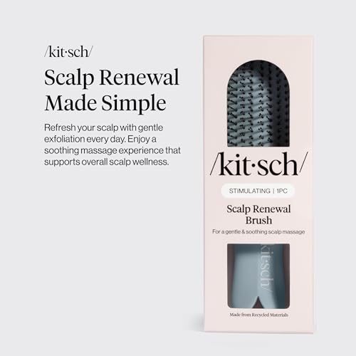 Kitsch Scalp Renewal Brush - Exfoliating & Scalp Massager for Hair Growth, Gentle Head Massage Brush to Remove Buildup, Boost Circulation & Relaxing Head Scrubber for Washing Hair - Haze Blue - color: Haze Blue