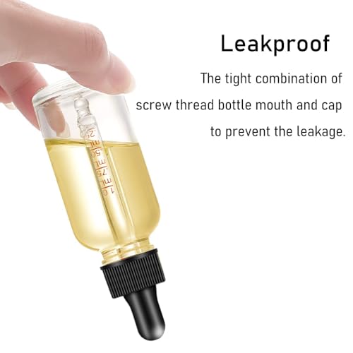 Bumobum 2 Pack 2 oz Clear and Amber Glass Dropper Bottles | Tincture Bottles with Dropper for Essential Oils Bottles with Funnel, Labels and Measured Dropper - Leakproof Caps - color: Clear and Amber