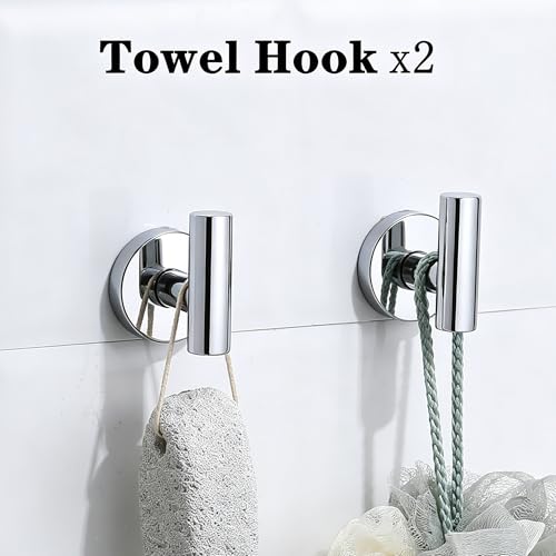 Polished Chrome Bathroom Hardware Accessories Set 5 Piece, Stainless Steel Bath Towel Bar Set 24 Inch,Toilet Paper Holder,Towel Ring Holder,Towel Rack Set,Gold Bathroom Accessories Kit Silver - color: Polished Chrome