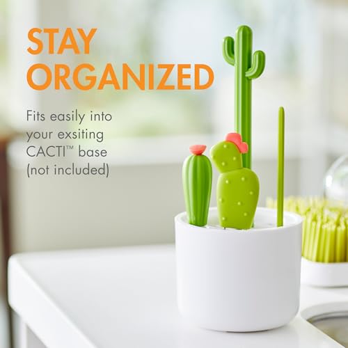 Boon Cacti Replacement Baby Bottle Brushes - Includes Bottle Cleaner Brush, Straw Cleaner Brush, Nipple Brush and Detail Brush for Baby Bottles - Newborn Essentials - Sage - 4 Count - size: 4 Piece Set, style: Cacti Replacement Brush