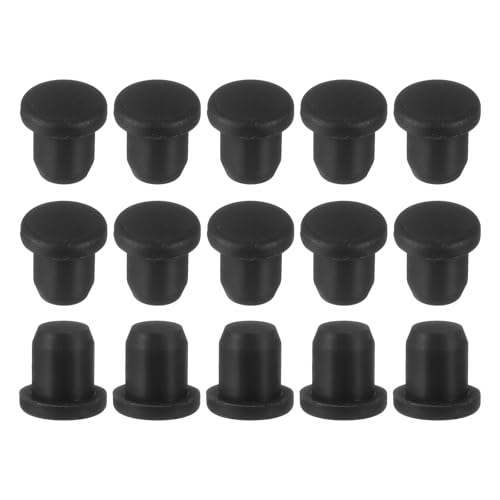 uxcell 15Pcs Silicone Hole Plug, Waterproof Solid T-Shaped Rubber Stoppers Bottle Seal Tube Pipe Plug End Cap for 7.5mm/0.3" Hole for Bathtub Bottle, 0.31" Plug Height, Black - color: Black, size: For 7.5mm/0.3" Hole, 0.31" Plug Height