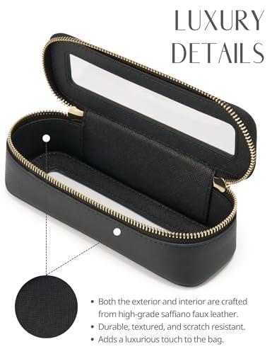 Popvibe Makeup Brush Travel Case Slim Makeup Bag for Women Clear Cosmetic Bag Cute Makeup Case Black Toiletry Bag for Traveling Transparent Car Makeup Bag Aesthetic Makeup Brush Bag - color: Black, style: Slim Sleek
