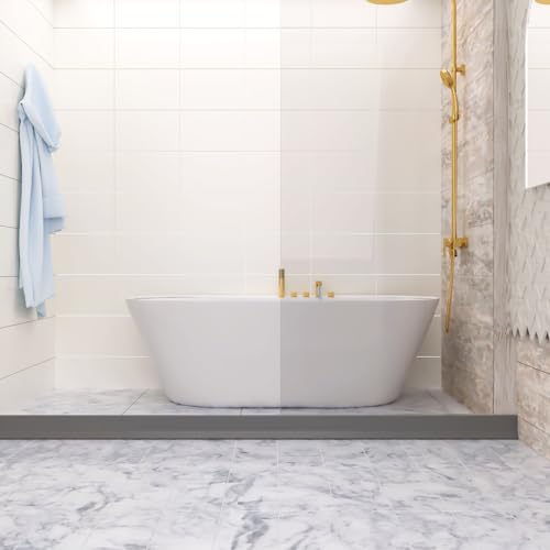 Raycity 3" High Shower Threshold Water Dam 67 IN Collapsible Shower Water Splash Guard for Curbless Shower Threshold Barrier Water Stopper for Wet and Dry Separation Bathroom and Kitchen (Grey) - color: Gray, style: 67 inch