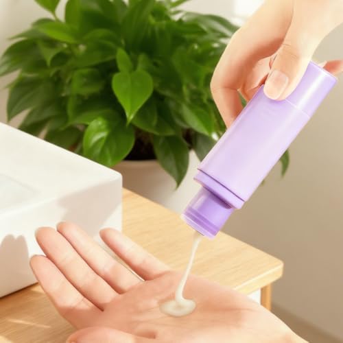 Travel Cosmetic Case Toiletry Bag with Zipper Refillable 4-in-1 Silicone Kit Toiletry Bottles、Squeeze Toiletry Bottles Leakproof Accessories for Toiletries Shampoo Lotion Body Wash (BPA Free) - size: 4-in-1 Kit - Purple