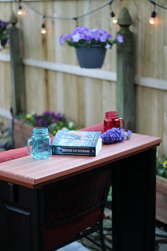 Single Bar Redwood Top & Black Base Ideal for Patio Hot Tub Area Backyard Durable WeatherResistant Design Easy Nohardware Assembly Proudly Made in USA - color: Black/Redwood, size: Single Bar without Barstools