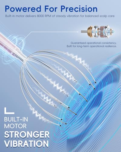 Winyoung Head Massager Scalp, Electric Scalp Massager with 20 Metal Fingers – Head Scratcher & Hair Massage Tool, Waterproof Head Massage for Stress Relief, Stocking Stuffers Gift for Women & Men - color: Rose Gold