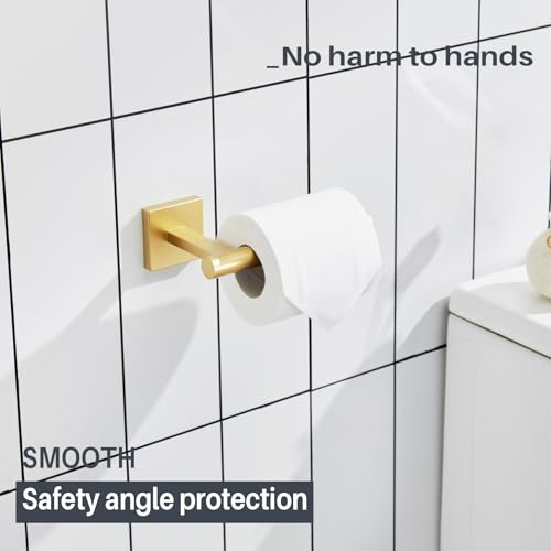 KOKOSIRI Toilet Paper Holder Tissue Paper Dispenser for Bathroom Toilet Roll Holder Wall Mounted, Brushed Gold Stainless Steel B2008BG - color: Brushed Gold, size: Vertical