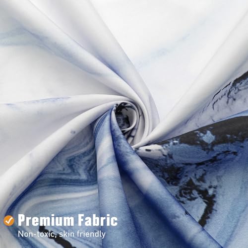 MitoVilla Navy Blue Marble Extra Long Shower Curtain Set 72 x 84, Modern Ombre 84 inch XL Shower Curtains for Chic Bathroom Decor, Abstract Watercolor Fabric Shower Curtain - color: Navy, size: 72"W x 84"L (Pack of 1)