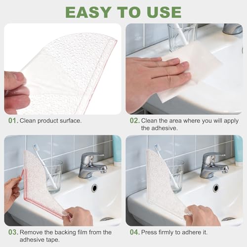 uxcell 2Pcs Shower Splash Guards, 8.7 x 7.5 Inch Acrylic Water Ripple Corner Water Blocker with Acrylic Double-Sided Tape, Waterproof Shower Shields for Bathtub, Sink, Washbasin - color: Water Ripple, size: 8.7 x 7.5 Inch