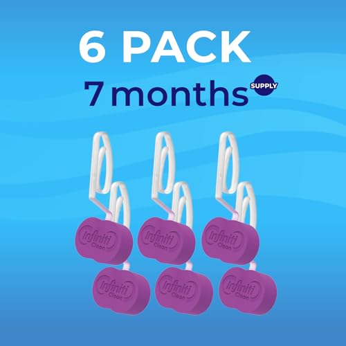 Toilet Bowl Cleaner Rim Hanger, 6 Count Automatic Bowl Toilet Cleaner, Cleans and Freshens Toilet Bowl, 7 Month (Lavender)