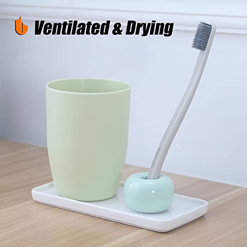 Urbanstrive Sleek Mini Ceramics Toothbrush Holder Stand for Bathroom Vanity Countertops (Yellow 1-Pack) - color: Yellow 1-pack