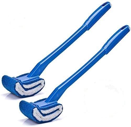 Toilet Brush Bowl Brush - Scratch-Free Curved Good Grip Easy to Use Deep Cleaning No Scratching, Anti-Splashing Easy to Store (2pc Blue) - color: Blue