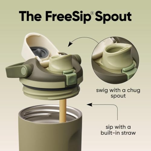 Owala FreeSip Sway Insulated Stainless Steel Water Bottle with Two-Way Spout, Built-In Straw and Bucket Handle, Made for Travel, School, and Sports, 30oz, BPA Free, Leak Proof, Off Road - color: Off Road, size: 30 Ounces