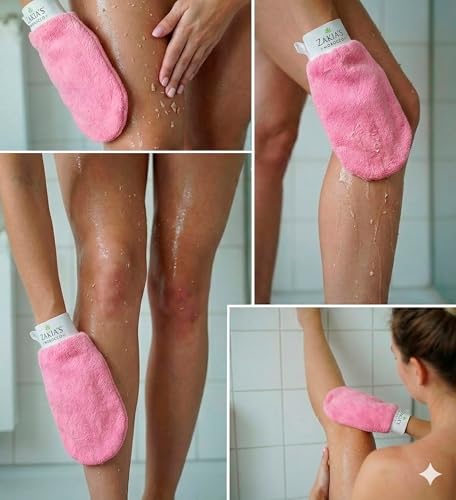 Original Kessa Exfoliating Glove - Lively Pink - Microdermabrasion Exfoliating Mitts, Removes unwanted dead skin, dirt and grime and Keratosis Pilaris. Great for spray tan removal. 1 unit | Microdermabrasion, Removes dead skin, dirt and grime, spray tan r