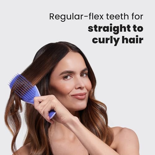 Tangle Teezer Ultimate Detangler Brush for Wet & Dry Hair, Eliminates Knots & Reduces Breakage for Straight to Wavy Hair Types, Amazon Exclusive Lilac Purple - color: Lilac Purple