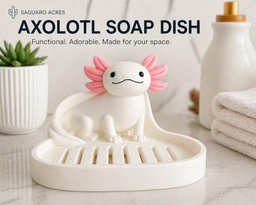 Axolotl Self Draining Soap Dish Cute Decorative Bathroom Soap Holder